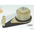 Brass/ Matte Tape Dispenser Paper Weight w/ Tape (4"x2"x1 1/2") (Screened)